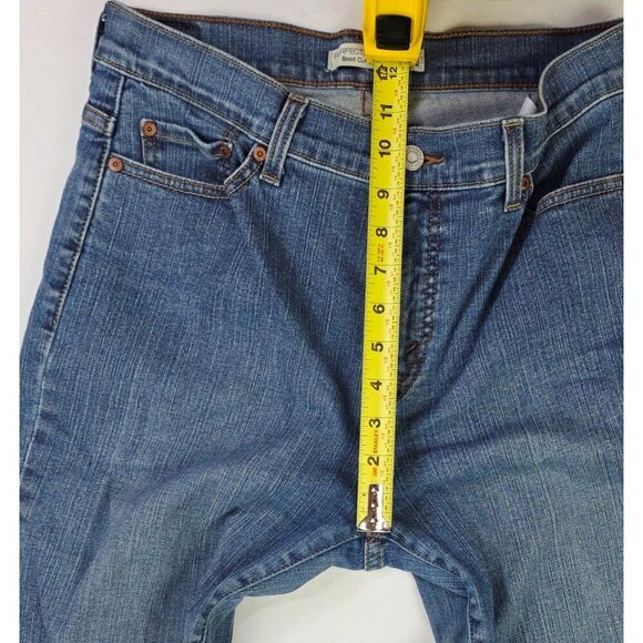 Levis Size 12 Long Womens 33" Inseam Perfectly Slimming Bootcut 512 Blue Jeans - Picture 4 of 12